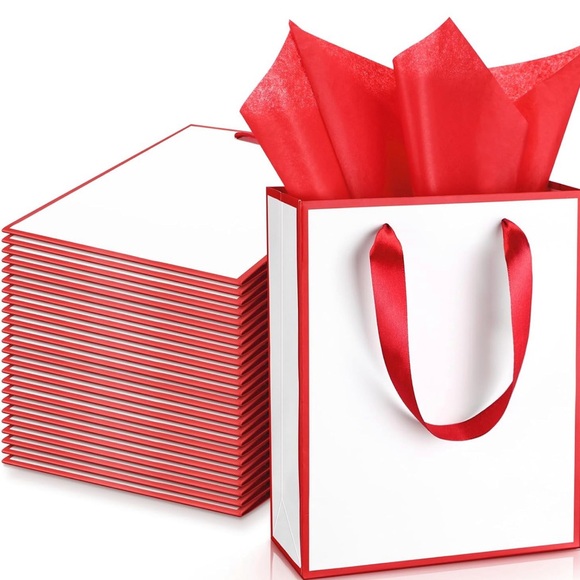 5 Pack Metallic Paper Gift Bags with Handle and Tissue 9 x 7 x 3.1 - Picture 5 of 6